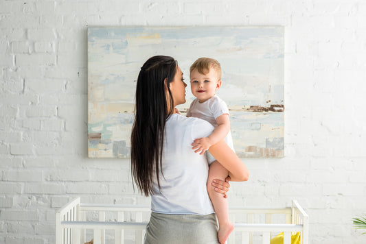 Mom holding baby